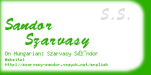 sandor szarvasy business card